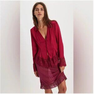 NWT Free People Ester Lace Top